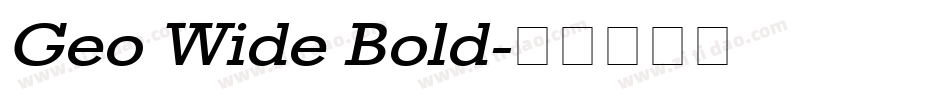 Geo Wide Bold字体转换